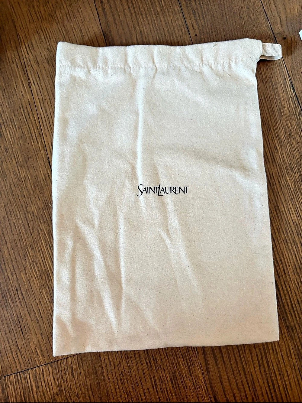Saint Laurent Cotton Drawstring Dust Bag in Cream